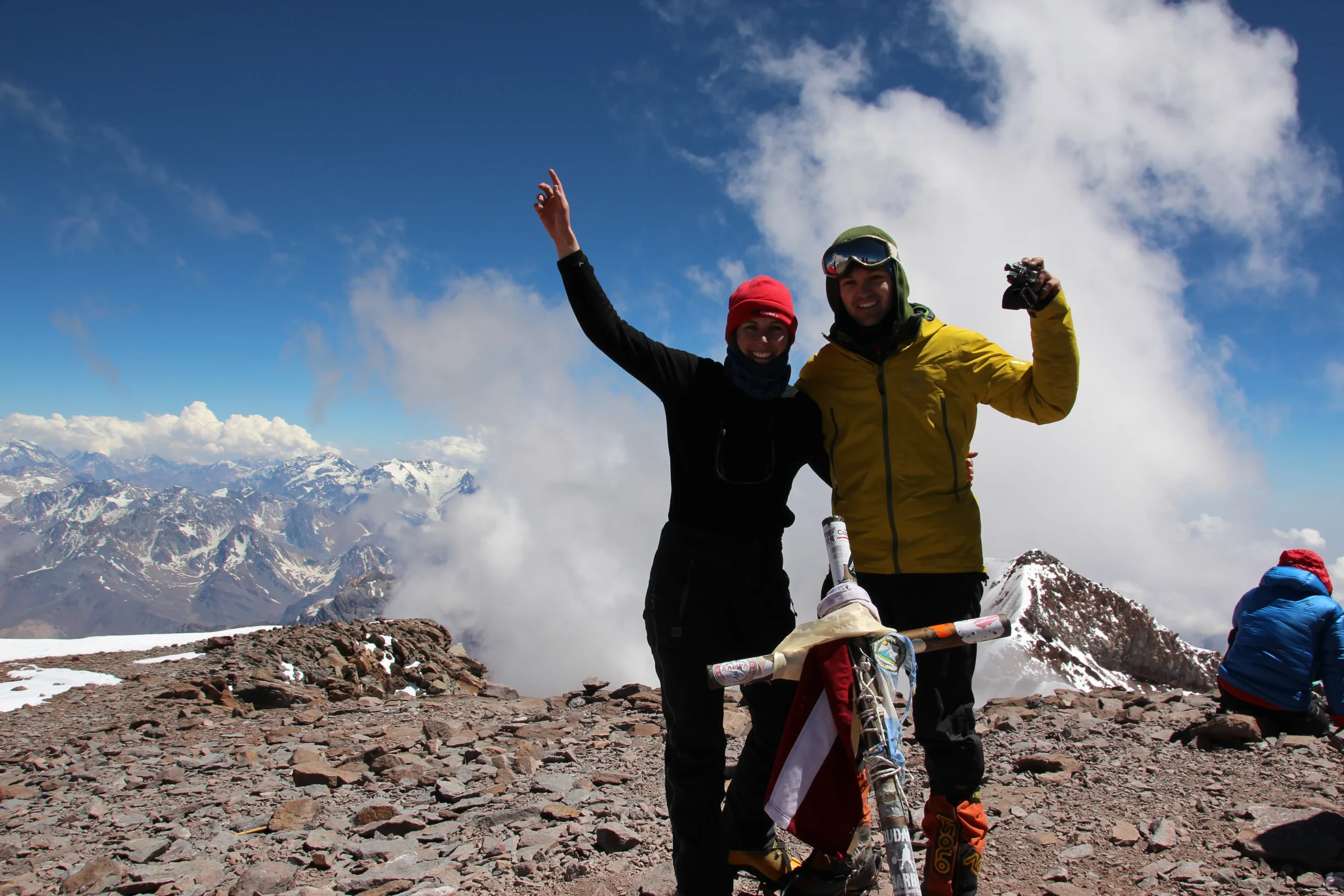 Laura and Logan at the summit of Aconcagua